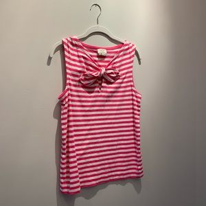 Kate Spade pink & white striped top with bow